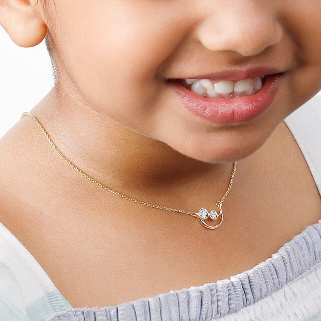 Mamma Mia 18 KT Yellow Gold Luna Love  Pendant with Chain for Kids 3