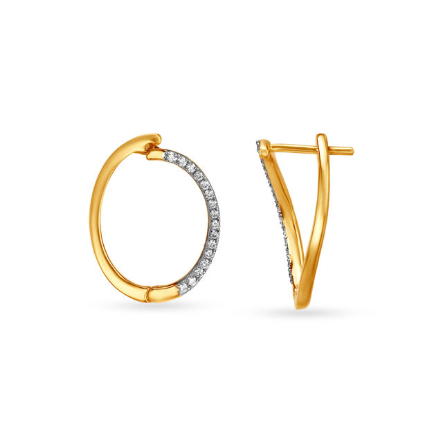 18kt Yellow Gold Sunshine Hoop Earrings,,hi-res 