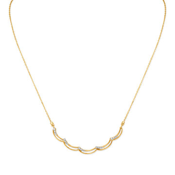 18KT Yellow Gold Stylish Diamond Necklace