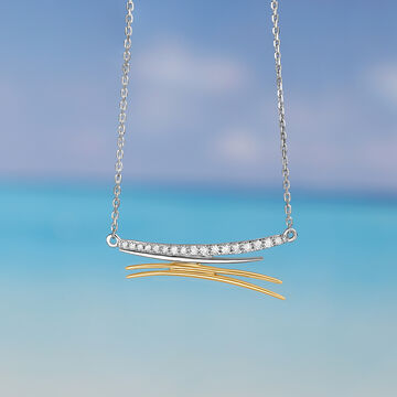 18KT Yellow-White Gold & Diamond Necklace - Stroke Of Elegance