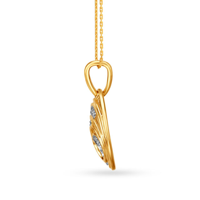 18kt Yellow Gold Diamond Pendant - The Conch 2