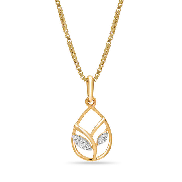 18 KT Yellow Gold Nature's Grace Diamond Pendant,,hi-res 