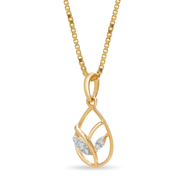 18 KT Yellow Gold Nature's Grace Diamond Pendant,,hi-res 2