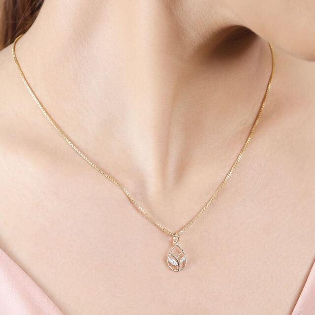 18 KT Yellow Gold Nature's Grace Diamond Pendant,,hi-res 3