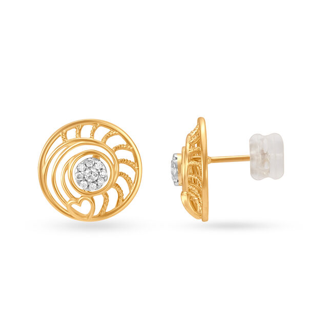 Pour Your Heart 18kt Yellow Gold Stud Earrings,,hi-res 