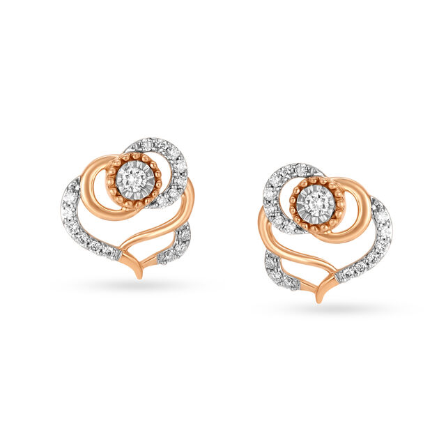 Rose-inspired 18kt Rose Gold Stud Earrings,,hi-res 2