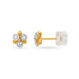 18kt Yellow Gold & Diamond Studded Earrings,,hi-res 