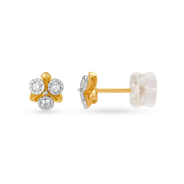 18kt Yellow Gold & Diamond Studded Earrings,,hi-res 