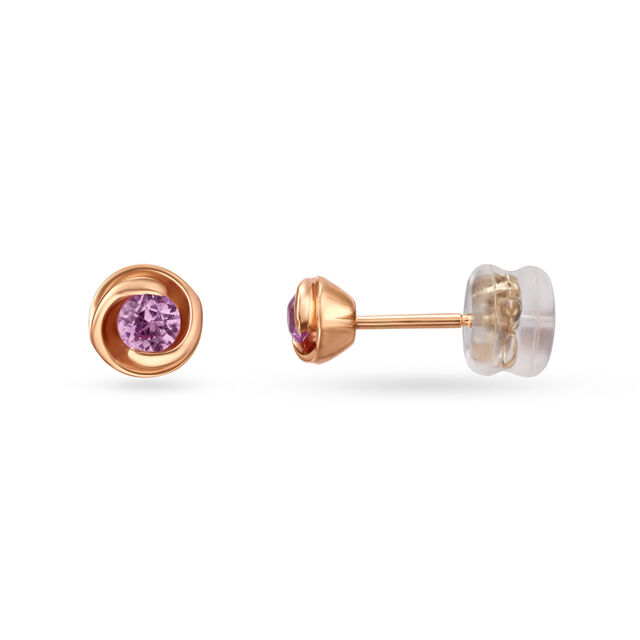 Delicate Twirl Gold Studs,,hi-res 