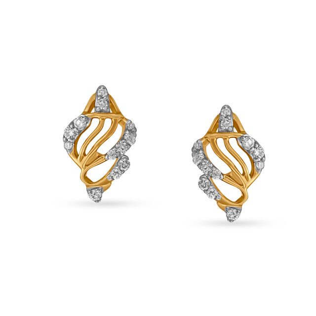 18kt Yellow Gold Shell Stud Earrings,,hi-res 2