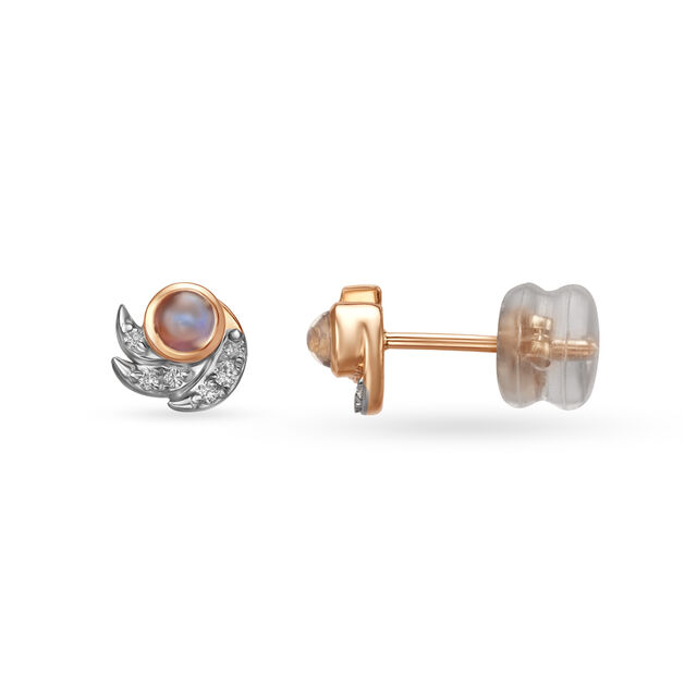 18kt Rose Diamond Petals Stud Earrings,,hi-res 