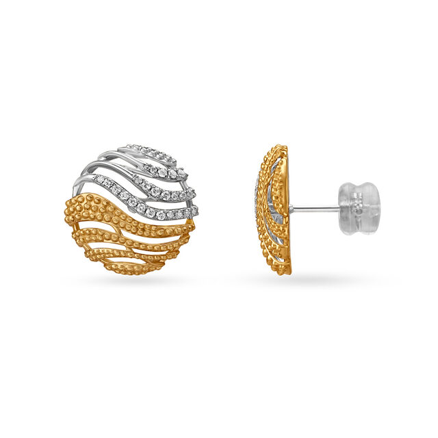 18KT Yellow-White Gold Earrings - Dusk To Dawn,,hi-res 