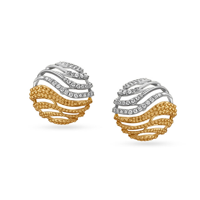 18KT Yellow-White Gold Earrings - Dusk To Dawn,,hi-res 2