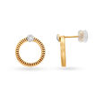18 Karat Yellow Gold Elegant Abstract Diamond Stud Earrings,,hi-res 2