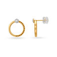 18 Karat Yellow Gold Abstract Dainty Diamond Stud Earrings,,hi-res 2