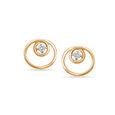 18 KT Yellow Gold Sleek Shine Diamond Stud Earrings,,hi-res 