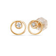 18 KT Yellow Gold Sleek Shine Diamond Stud Earrings,,hi-res 2