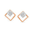 18 KT Rose Gold Fine Geometric Diamond Stud Earrings,,hi-res 