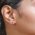 18 KT Rose Gold Fine Geometric Diamond Stud Earrings,,hi-res 3