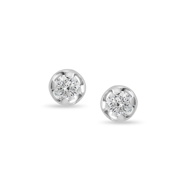 Mamma Mia 18 KT White Gold Glow of Love  Stud Earrings 