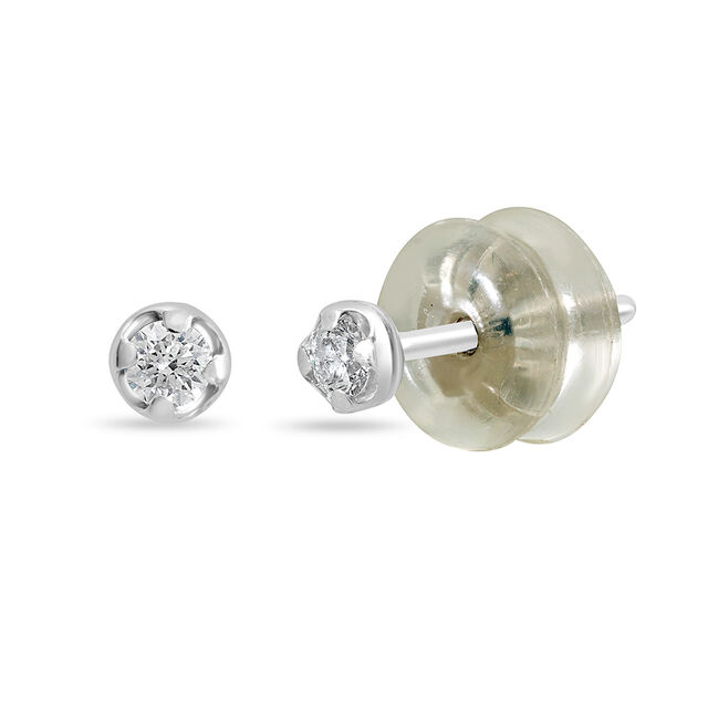 Mamma Mia 18 KT White Gold Glow of Love  Stud Earrings 2
