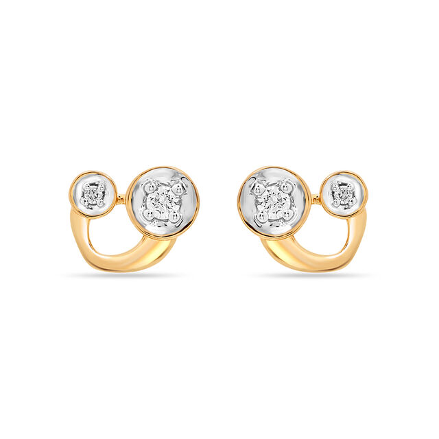 18 KT Yellow Gold Tiny Abstract Stud Earrings,,hi-res 