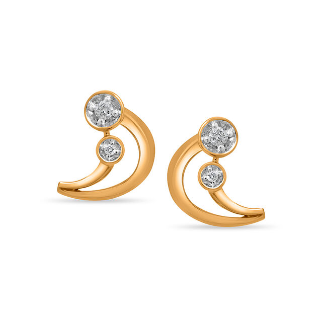 Mamma Mia 18KT Yellow Gold Luna Love Stud Earrings 