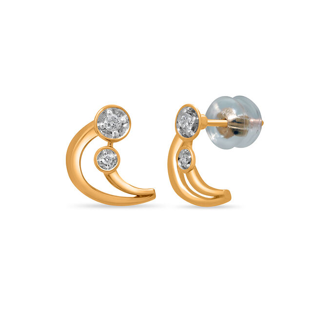 Mamma Mia 18KT Yellow Gold Luna Love Stud Earrings 2