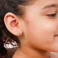 Mamma Mia 18 KT Yellow Gold Luna Love  Stud Earrings for Kids,,hi-res 3