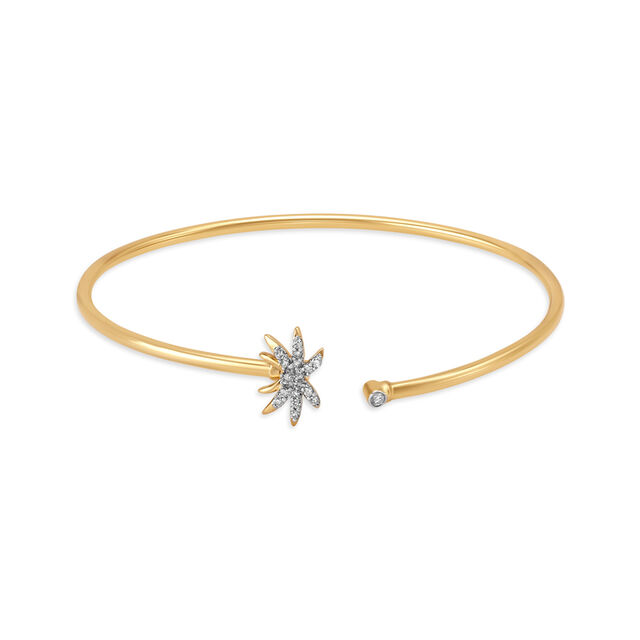 Mia by Tanishq 14KT Yellow Gold Sparkling Palm Tree Bangle 