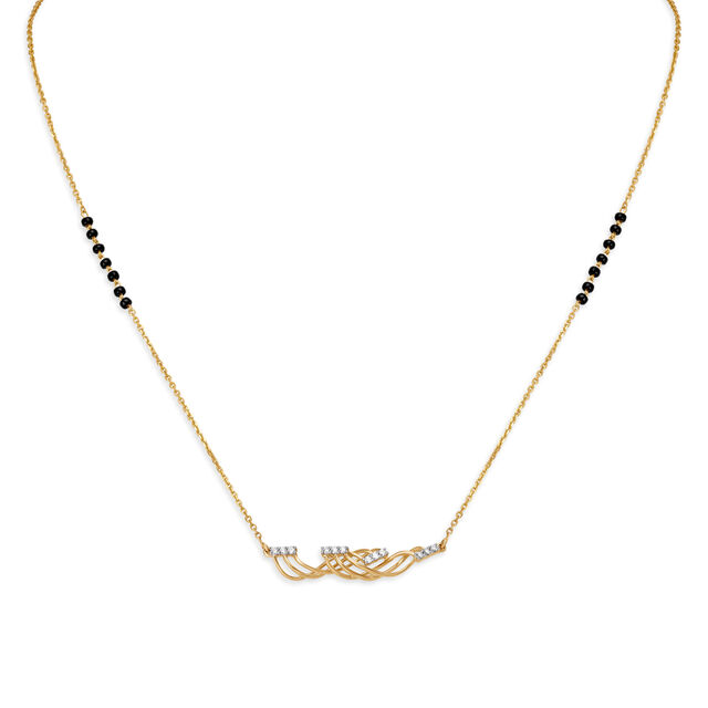 18KT Yellow Gold18KT Yellow Mangalsutra - Clashing Waves of Love 2