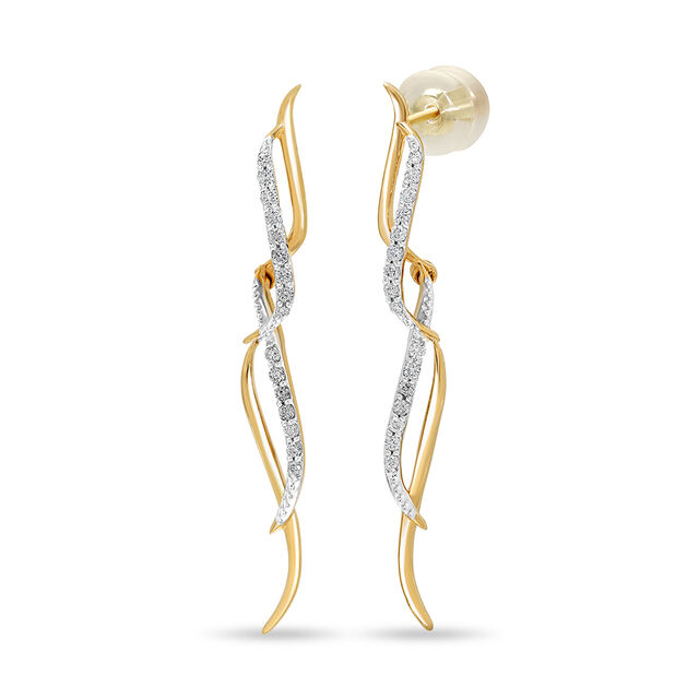 18 KT Golden Vineyard Drop Earrings,,hi-res 3