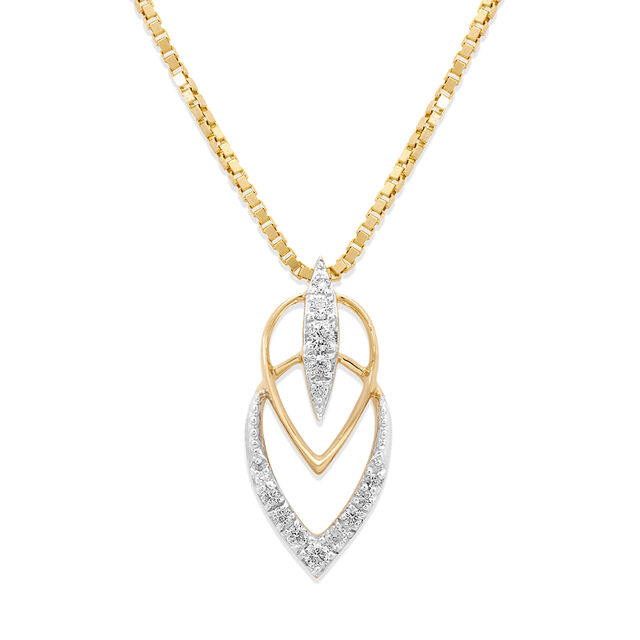 18 KT Yellow Gold Harmonious Foliage Diamond Pendant,,hi-res 2