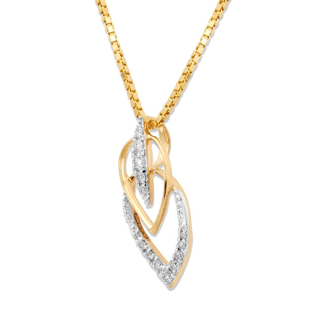 18 KT Yellow Gold Harmonious Foliage Diamond Pendant,,hi-res 3