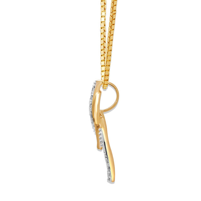 18 KT Yellow Gold Harmonious Foliage Diamond Pendant,,hi-res 4