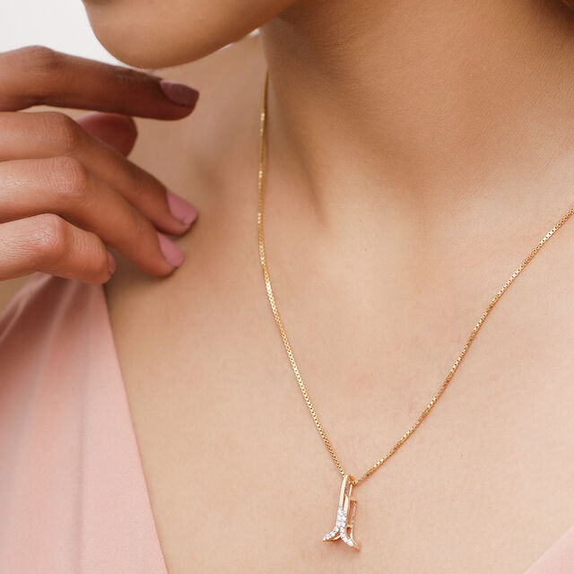 18 KT Yellow Gold Branching Beauty Diamond Pendant,,hi-res 