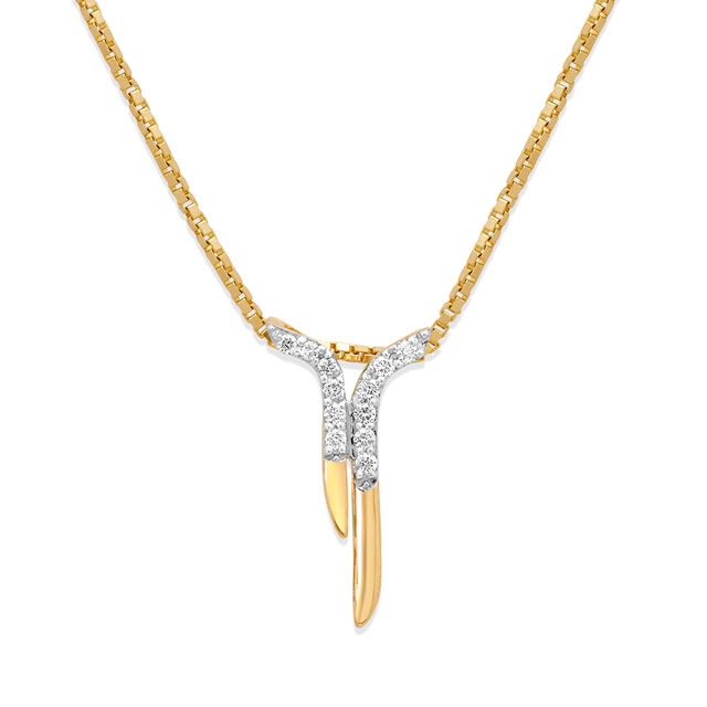 18 KT Yellow Gold Branching Beauty Diamond Pendant,,hi-res 2