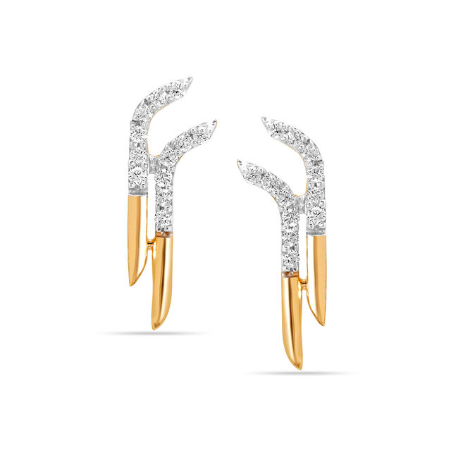18 Kt Yellow Gold Radiant Arboreal Beauty Stud Earrings,,hi-res 2