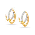 18 Kr Yellow Gold Leafy Coolness Diamond Stud Earrings,,hi-res 2