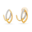 18 Kr Yellow Gold Leafy Coolness Diamond Stud Earrings,,hi-res 3