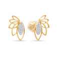 18 Kt Yellow Gold Delightful Leafy Flutter Diamond Stud Earrings,,hi-res 3