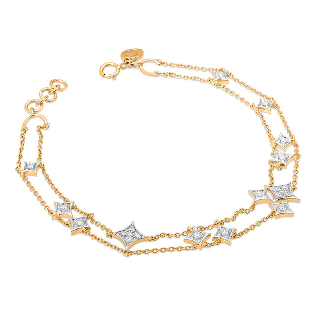 14KT Yellow Gold Sparkling Horizon Diamond Bracelet 