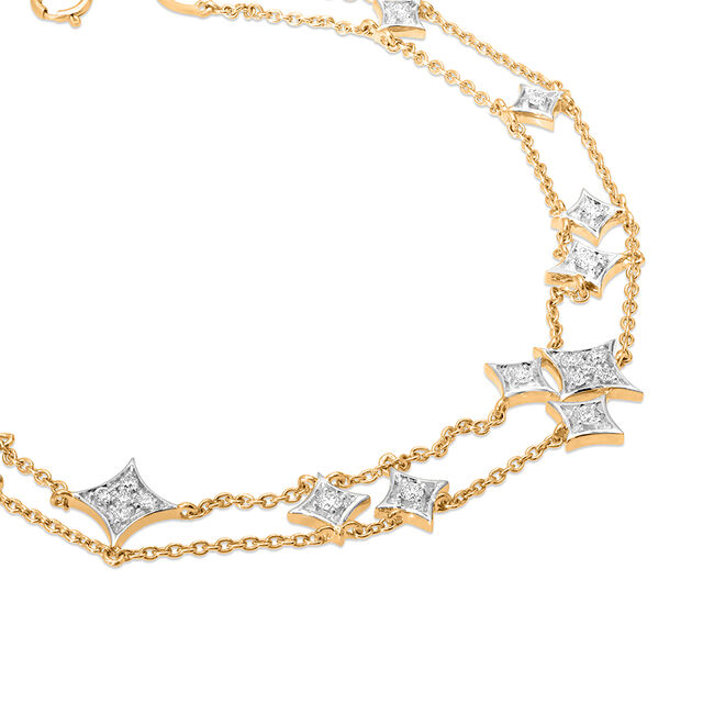 14KT Yellow Gold Sparkling Horizon Diamond Bracelet 2