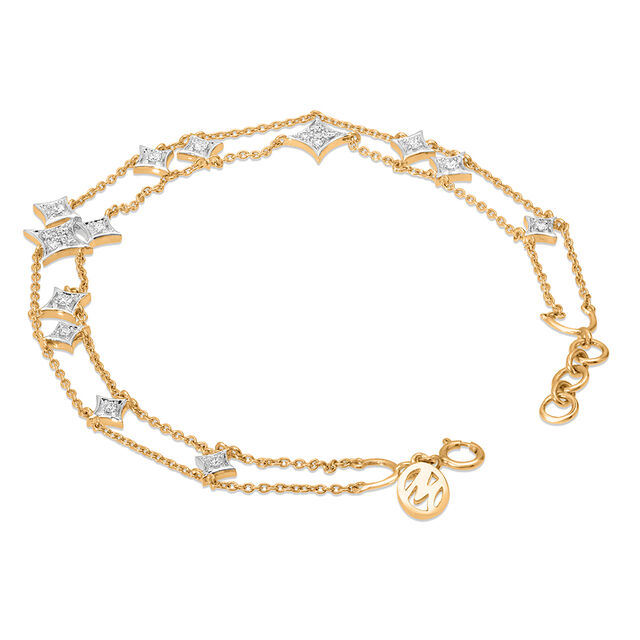 14KT Yellow Gold Sparkling Horizon Diamond Bracelet 4
