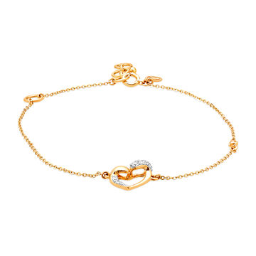 18 KT Yellow Gold Piece of Heart Diamond Bracelet