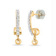 18 KT Yellow And White Gold Flaming Diamond Drop Earrings,,hi-res 2