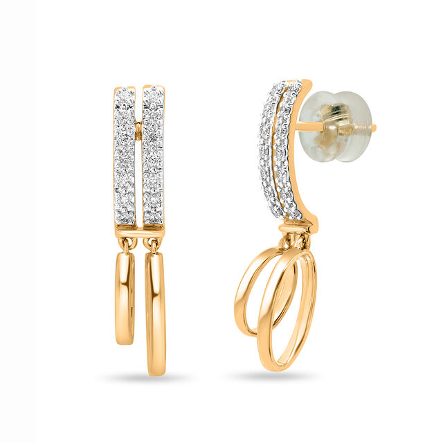 18 KT yellow Gold Firework Diamond Drop Earrings,,hi-res 2