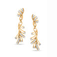 18 KT Yellow Gold Nature Inspired drop Earrings,,hi-res 