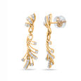 18 KT Yellow Gold Nature Inspired drop Earrings,,hi-res 2