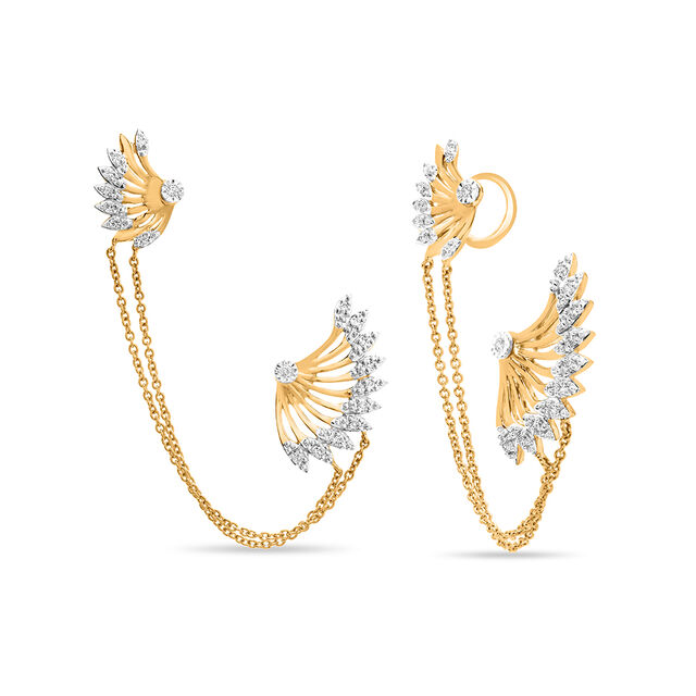 18 KT Yellow Gold Charmed Ear Cuffs,,hi-res 2